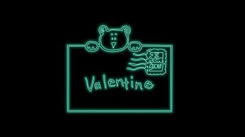 contento san valentino giorno luminosa neon cartello video