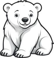 ai généré polaire ours dessin animé clipart png