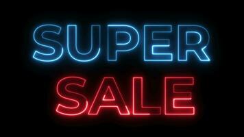 Super Verkauf Neon- Feuer Text Animation video