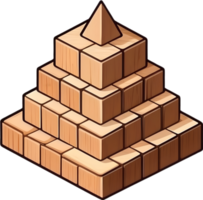 ai generiert ein Pyramide gemacht aus von hölzern Blöcke png