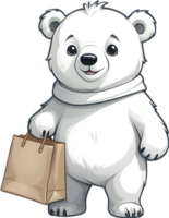 ai gerado coloração livro Urso desenho animado png