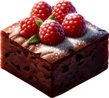 ai generato delizioso brownies con caramello Smalto e dolce cioccolato torta acquerello illustrazione sublimazione trasparente sfondo. generativo ai gratuito png