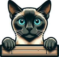 ai generado tonquinés gato echar un vistazo acuarela clipart ilustración, ai generado gratis png