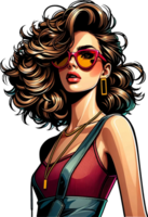 AI generated A modern pop girl in sunglasses looks seductive png