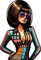 AI generated A modern pop girl in sunglasses looks seductive png