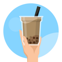 Bubble milk tea hand icon. lunch linear style sign for mobile concept and web design. Take Bubble milk tea for take photo simple line. illustration graphics. png