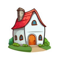 AI generated Traditional village house. village house illustration in PNG. Traditional house roof. farmhouse illustration. png