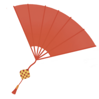 Red fan illustration perfect for lunar new year design png