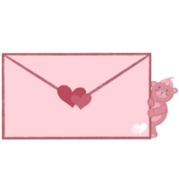 Rosa envelope com uma coração e uma Rosa Urso png