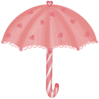 pink umbrella and hearts png