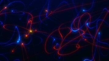 Abstract colored laser lines, random movement of glowing 3D lines. digital background. Seamless loop 4k video. video