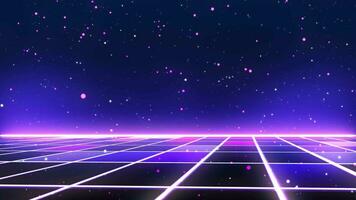 Retro style 80s Sci-Fi Background Futuristic with laser grid landscape. Digital cyber surface style of the 1980s. video