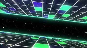 Retro style 80s Sci-Fi Background Futuristic with laser grid landscape. Digital cyber surface style of the 1980s. video