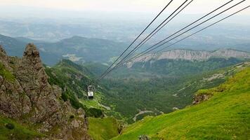 Kasprowy Wierch Cable car Poland. Cable car on the ropes. A picturesque view of the mountains. video