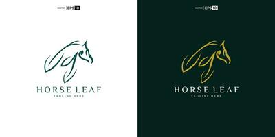 caballo fauna silvestre animal hoja naturalmente logo diseño vector