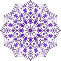 azul púrpura color floral decorativo mandala diseño. vector