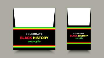 febrero es negro historia mes. africano americano historia, diseño para social medios de comunicación, fondo, bandera, póster vector