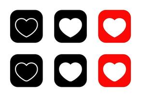 Love, like icon on square background. Heart, favorite symbol vector