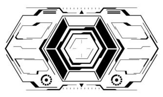 HUD sci-fi circle interface screen view grey geometric design virtual reality futuristic technology creative display on white vector