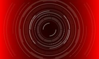 HUD sci-fi circle interface screen view white geometric design virtual reality futuristic technology creative display on red vector