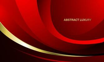 Abstract red gold curve luxury design modern background vector