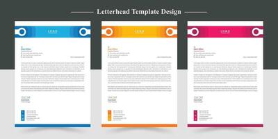 Corporate business letterhead design template set vector