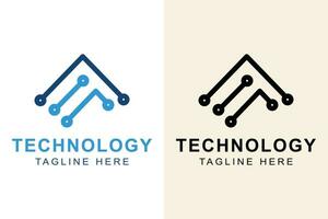 letras resumen logo una. adecuado para tecnología logo. monograma logo concepto. sencillo diseño editable vector