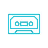 Cassette tape retro symbol. From blue icon set. vector