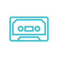 Cassette tape retro symbol. From blue icon set. vector