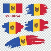 Set of vector flags of Moldova