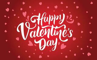 Happy Valentines Day lettering with heart background vector