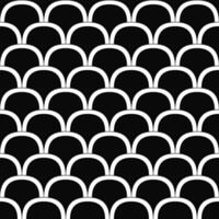 Seamless monochrome curved shape pattern design background vector