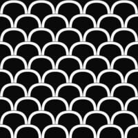 Seamless monochrome curved shape pattern design background vector