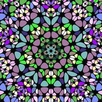 Abstract mosaic pattern background design - circular psychedelic floral vector graphic