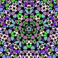 Abstract mosaic pattern background design - circular psychedelic floral vector graphic