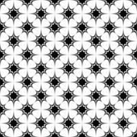 Seamless black and white curved octagram star pattern design vector
