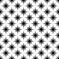 Seamless black and white curved octagram star pattern design vector