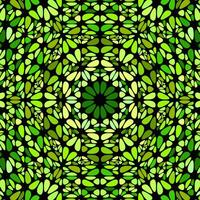 Geometrical abstract circular floral mosaic pattern background design - colorful psychedelic vector graphic from curved shapes