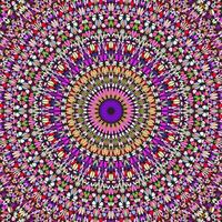 Oriental geometrical colorful radial ornament background - abstract psychedelic circular vector graphic