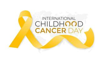 International Childhood Cancer day is observed every year on February 15. Health Awareness of children. Vector Illustration .