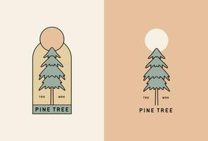 Pine tree vintage logo design vector