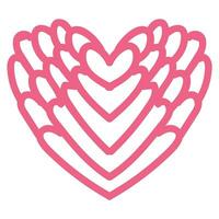 Heart with an openwork pattern. Open illustration isolated on white background. Vector illustration