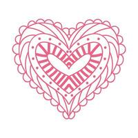 Heart with an openwork pattern. Open illustration isolated on white background. Vector illustration