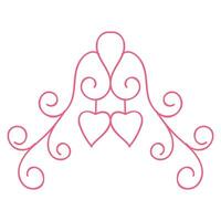 Elegant decoration with hearts for Valentines Day. Vector illustration. Vector illustration