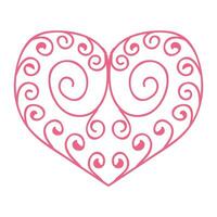 Heart with an openwork pattern. Open illustration isolated on white background. Vector illustration