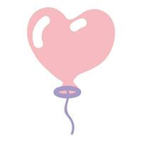 Pink heart shaped balloon. Vector illustration isolated on white background