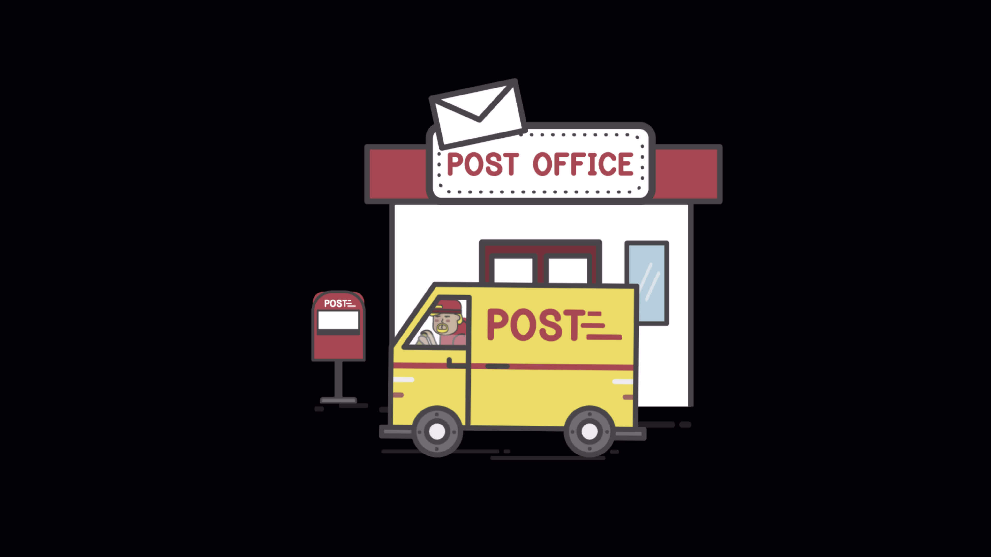 Postman Driving The Across Post Office On Alpha Channel 36285295 Stock