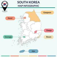 Infographic of South Korea map. Map infographic vector