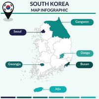 Infographic of South Korea map. Map infographic vector