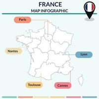 Infographic of France map. Map infographic vector